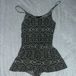Chic Black and White Patterned Romper